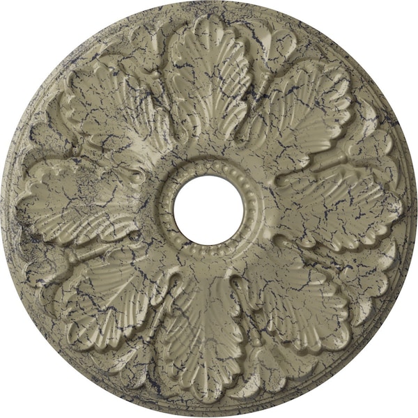 Ekena Millwork Milan Ceiling Medallion (Canopies up to 4 5/8"), 24 1/2"OD x 3 1/2"ID x 1"P, Castle Stone Crackle CM24MICSC - main
